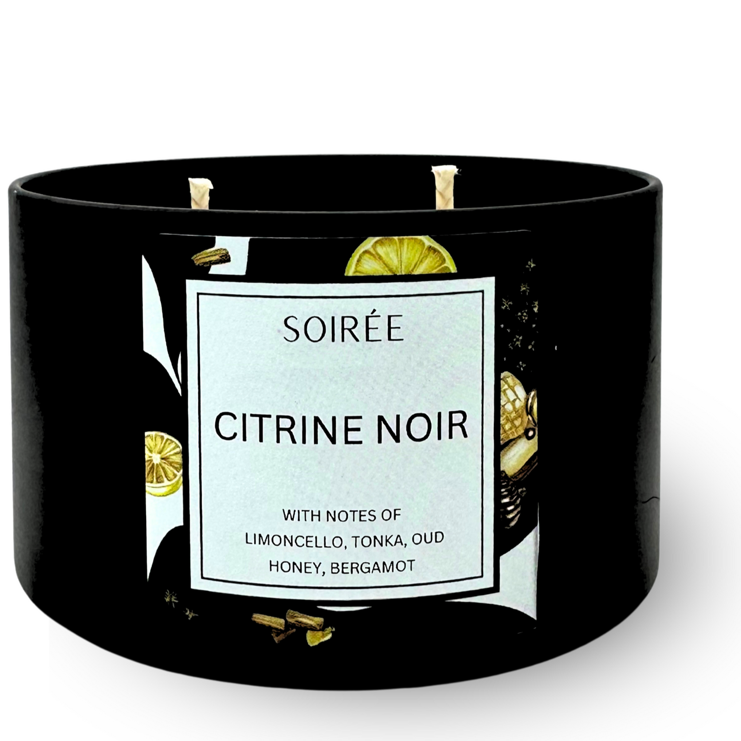 Citrine Noir Double Wick Candle, 12oz